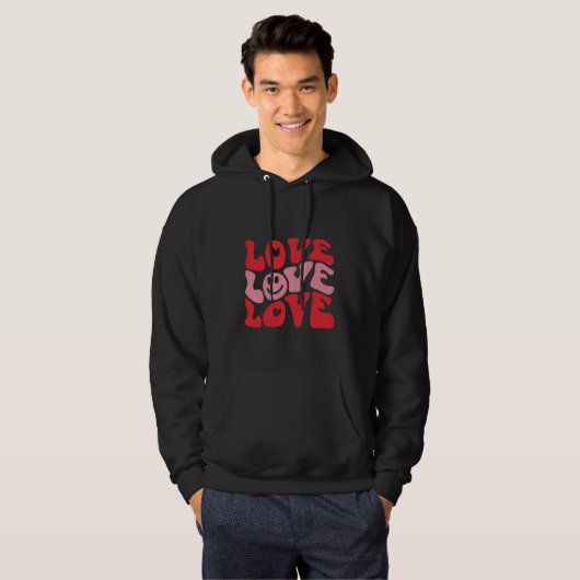 Liebe Valentinstag Groovy Funny Holiday Hoodie (Vorne ganz)