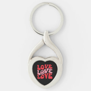 Liebe Valentinstag Groovy Lustiger Feiertag  Schlüsselanhänger