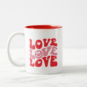 Liebe Valentinstag Groovy Lustiger Feiertag  Zweifarbige Tasse
