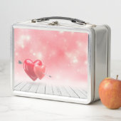 Liebe Valentinstag Hintergrund Rosa Rosa Metall Brotdose (Beispiel)