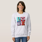 Liebe Valentinstag in Vintagen Schildbriefen Sweatshirt (Vorne ganz)