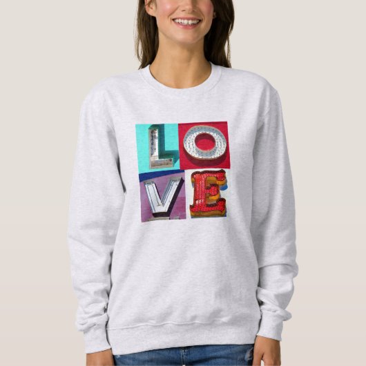 Liebe Valentinstag in Vintagen Schildbriefen Sweatshirt (Vorderseite)