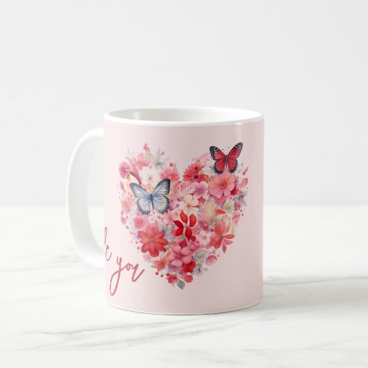 Liebe | Valentinstag Kaffeetasse (Vorderseite Links)
