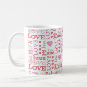 Liebe Valentinstag Liebe Niedlich Kalligraphie Pin Kaffeetasse