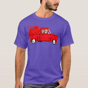 Liebe Valentinstag Niedlich Beagle Roter LKW T-Shirt