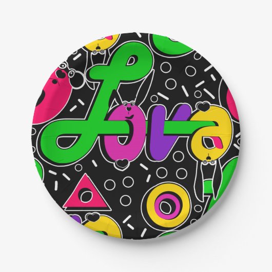 Liebe, Valentinstag Pappteller (Vorderseite)