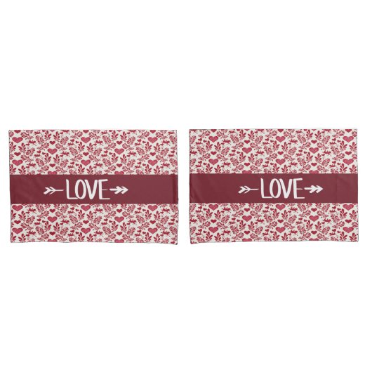 Liebe Valentinstag Pillowcases Kissenbezug (Vorderseite-Set)