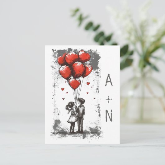 Liebe Valentinstag Postkarte (Stehend Vorderseite)