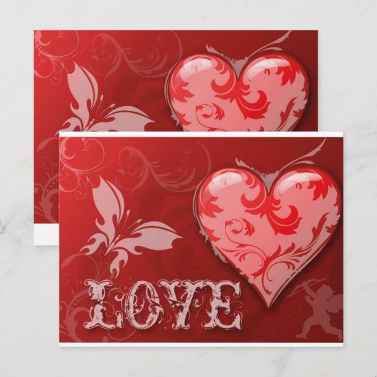 Liebe Valentinstag Postkarte (Vorne/Hinten)