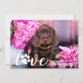 LIEBE Valentinstag Puppy-Dog Foto Feiertagskarte (Vorderseite)
