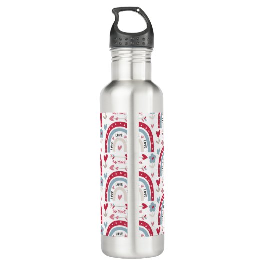 Liebe Valentinstag Rainbow Edelstahlflasche (Rückseite)