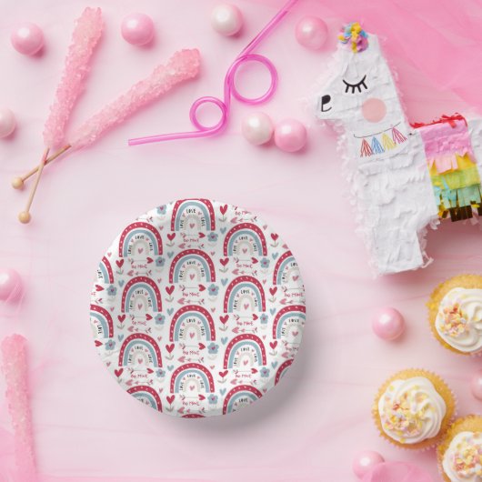 Liebe Valentinstag Rainbow Pappteller (Party)