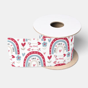 Liebe Valentinstag Rainbow Satinband
