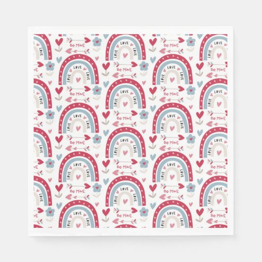 Liebe Valentinstag Rainbow Serviette (Vorderseite)