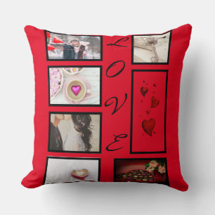 LIEBE Valentinstag Red Hearts FotoCollage Kissen