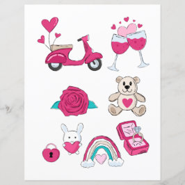Liebe Valentinstag Romantische Scrapbook-Elemente
