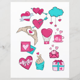 Liebe Valentinstag Romantische Scrapbook-Elemente