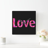 Liebe Valentinstag rosa schwarze Uhr (Zuhause)