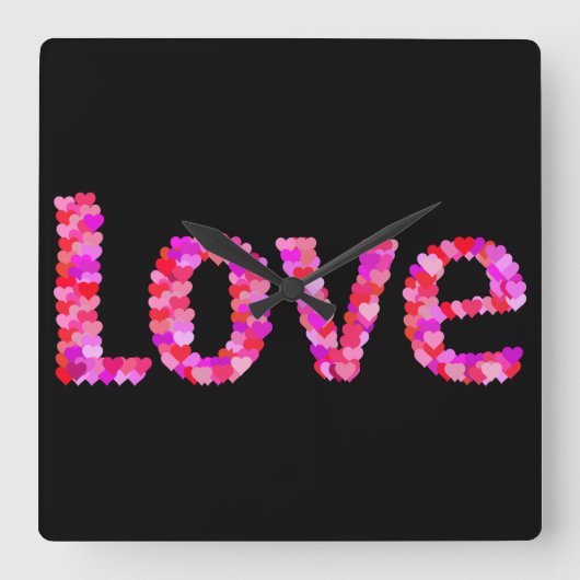 Liebe Valentinstag rosa schwarze Uhr (Vorderseite)