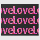 Liebe Valentinstag rosa, schwarzes Packpapier (Flach)