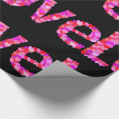 Liebe Valentinstag rosa, schwarzes Packpapier (Ecke)