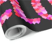 Liebe Valentinstag rosa, schwarzes Packpapier (Rolleneckpunkt)