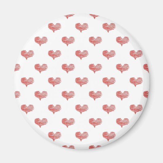Liebe Valentinstag Rotes Herz Sketch Magnet (Vorne)