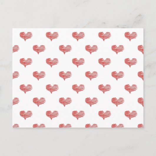 Liebe Valentinstag Rotes Herz Sketch Postkarte (Vorderseite)