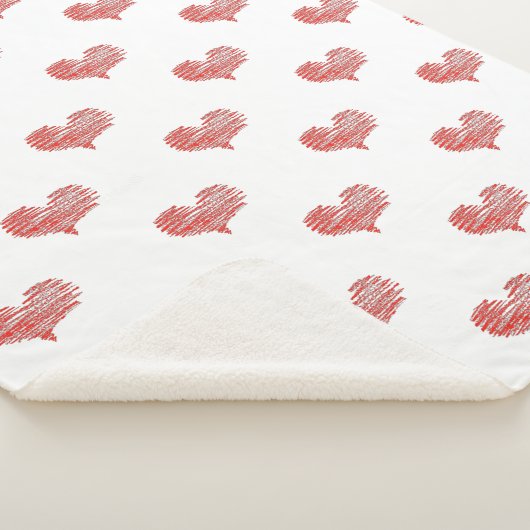 Liebe Valentinstag Rotes Herz Sketch Sherpadecke (3/4)