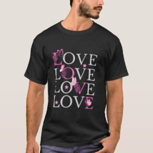 Liebe Valentinstag Schmetterlinge und niedliche lu T-Shirt