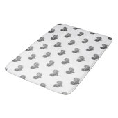 Liebe Valentinstag Schwarzes Herz Sketch Badematte (Schrägansicht)