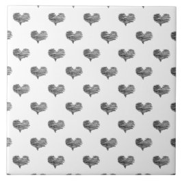 Liebe Valentinstag Schwarzes Herz Sketch Fliese