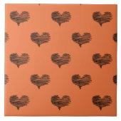 Liebe Valentinstag Schwarzes Herz Sketch Fliese (Vorderseite)
