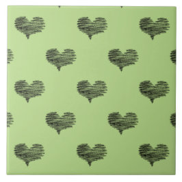 Liebe Valentinstag Schwarzes Herz Sketch Fliese