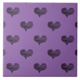 Liebe Valentinstag Schwarzes Herz Sketch Fliese