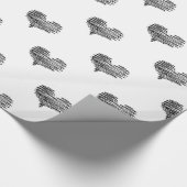 Liebe Valentinstag Schwarzes Herz Sketch Geschenkpapier (Ecke)