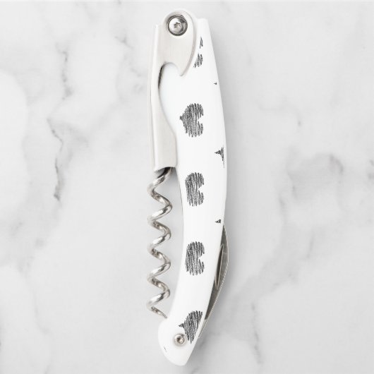 Liebe Valentinstag Schwarzes Herz Sketch Kellnermesser (Vorderseite)