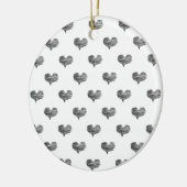 Liebe Valentinstag Schwarzes Herz Sketch Keramik Ornament (Links)