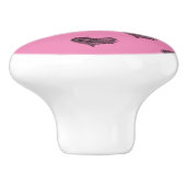 Liebe Valentinstag Schwarzes Herz Sketch Keramikknauf (Seitenansicht)