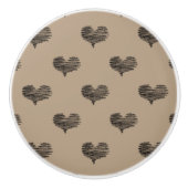 Liebe Valentinstag Schwarzes Herz Sketch Keramikknauf (Vorderseite)