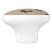 Liebe Valentinstag Schwarzes Herz Sketch Keramikknauf (Seitenansicht)