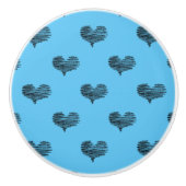 Liebe Valentinstag Schwarzes Herz Sketch Keramikknauf (Vorderseite)