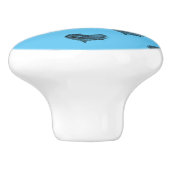 Liebe Valentinstag Schwarzes Herz Sketch Keramikknauf (Seitenansicht)