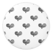 Liebe Valentinstag Schwarzes Herz Sketch Keramikknauf (Vorderseite)