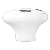 Liebe Valentinstag Schwarzes Herz Sketch Keramikknauf (Seitenansicht)