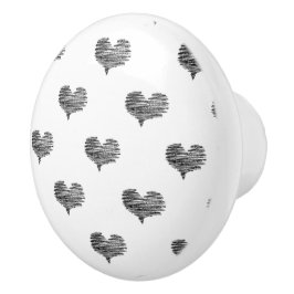 Liebe Valentinstag Schwarzes Herz Sketch Keramikknauf