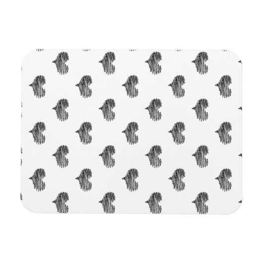 Liebe Valentinstag Schwarzes Herz Sketch Magnet (Horizontal)