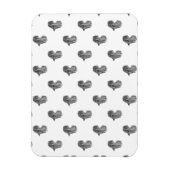 Liebe Valentinstag Schwarzes Herz Sketch Magnet (Vertikal)