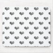 Liebe Valentinstag Schwarzes Herz Sketch Mousepad (Vorne)