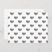 Liebe Valentinstag Schwarzes Herz Sketch Postkarte (Vorne/Hinten)